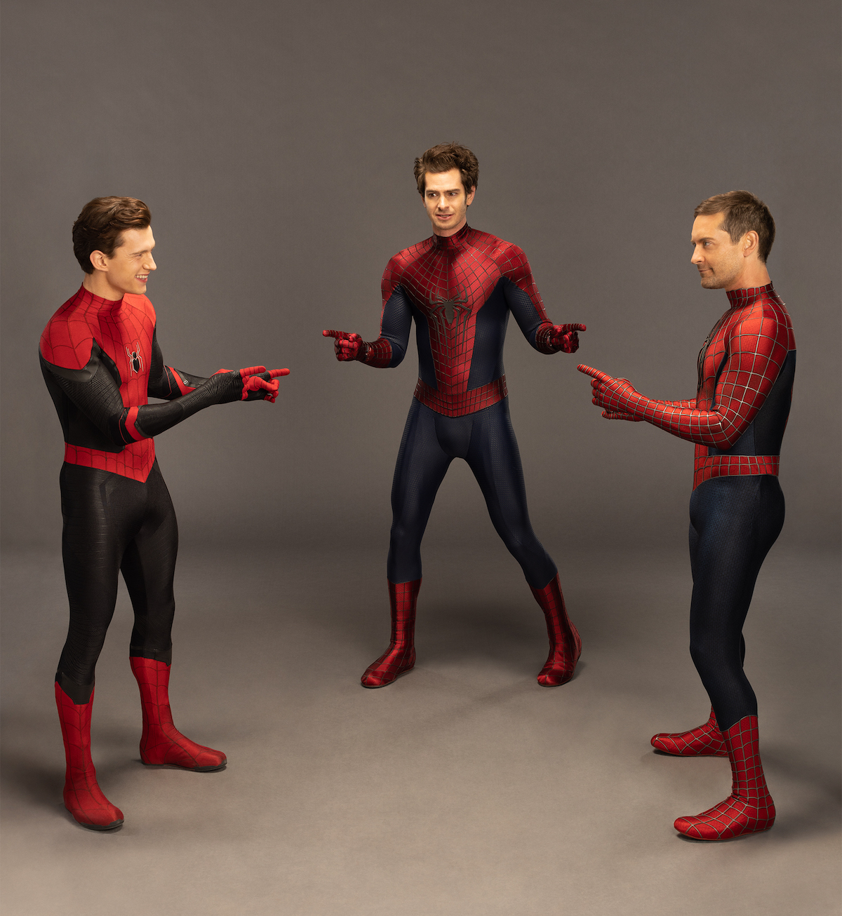 Spidermen pointing at each other Blank Meme Template
