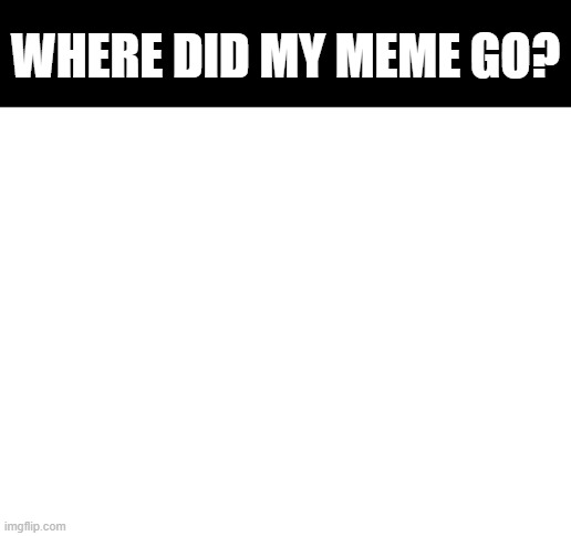 Blank White Template | WHERE DID MY MEME GO? | image tagged in blank white template,detroit | made w/ Imgflip meme maker