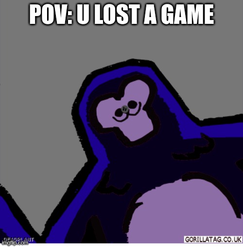 lol | POV: U LOST A GAME | image tagged in gorilla tag | made w/ Imgflip meme maker