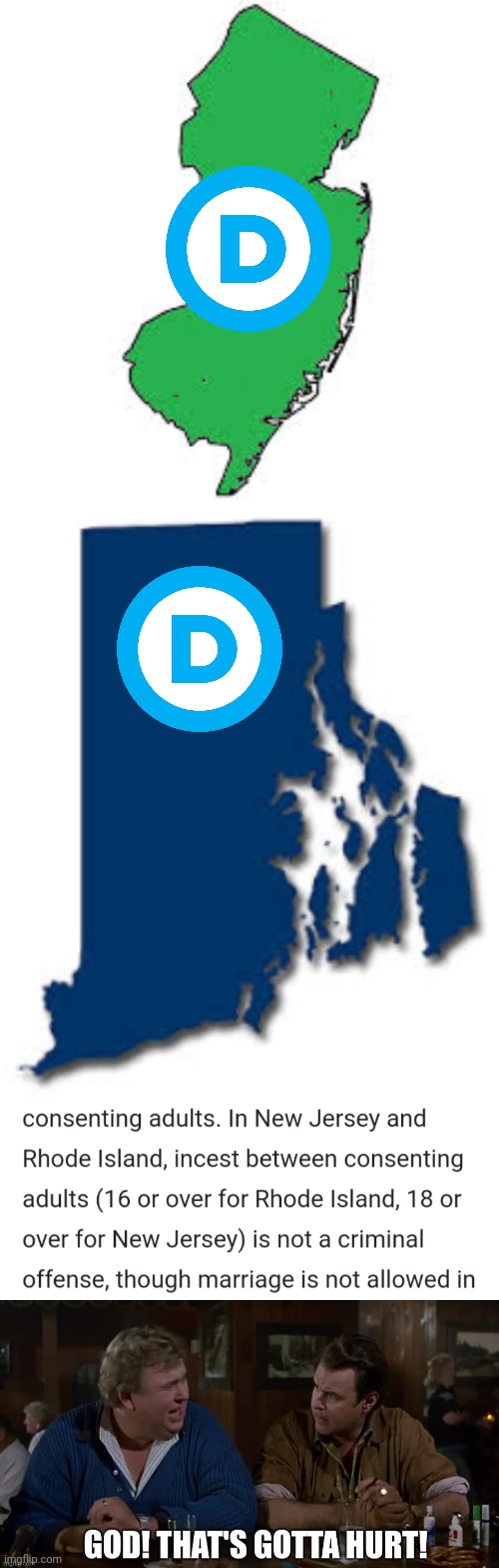 And democrats say the South is a bunch of Inbred hicks. Well.... | image tagged in new jersey,rhode island,family,love,democrats | made w/ Imgflip meme maker