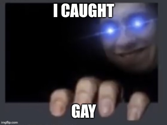 The | I CAUGHT; GAY | image tagged in q | made w/ Imgflip meme maker