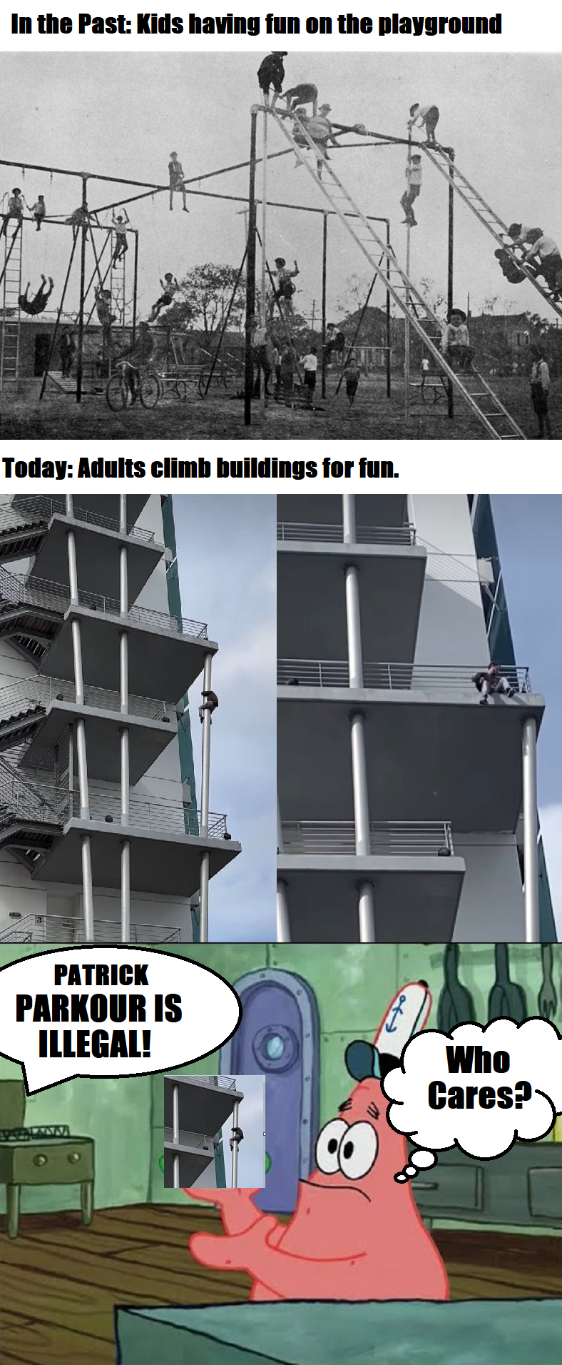 High Quality Parkour and Lattice Climbing Blank Meme Template
