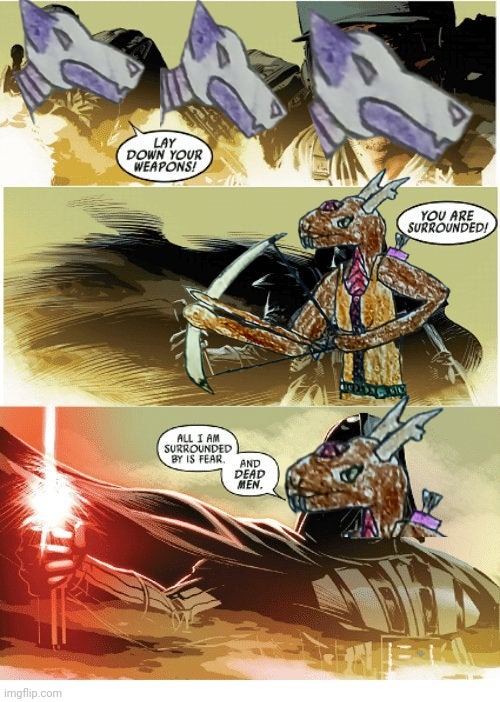 Awenasa whenever she sees robots (also sort of a teaser for the next chapter) | image tagged in all i am surrounded by is fear and dead men | made w/ Imgflip meme maker