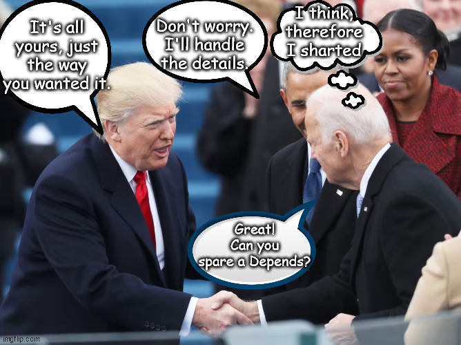 I think, therefore I sharted; Don't worry. I'll handle the details. It's all yours, just the way you wanted it. Great! Can you spare a Depends? | made w/ Imgflip meme maker