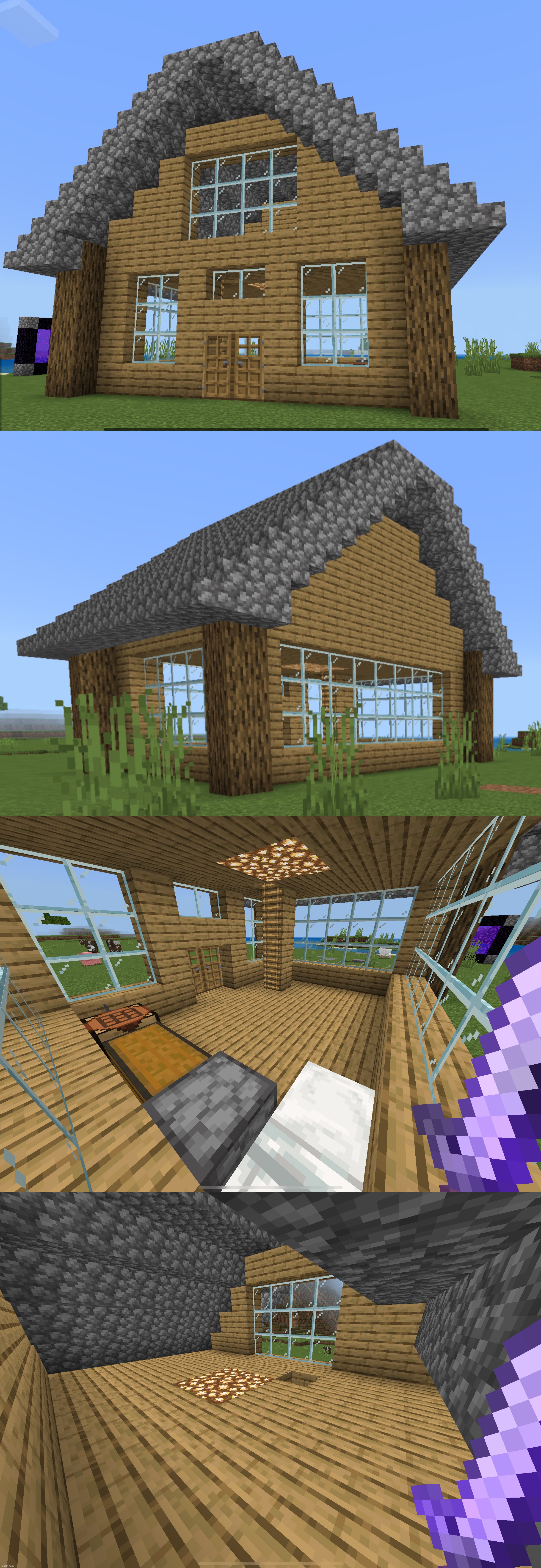 i built the survival house in minecraft classic : r/Minecraft