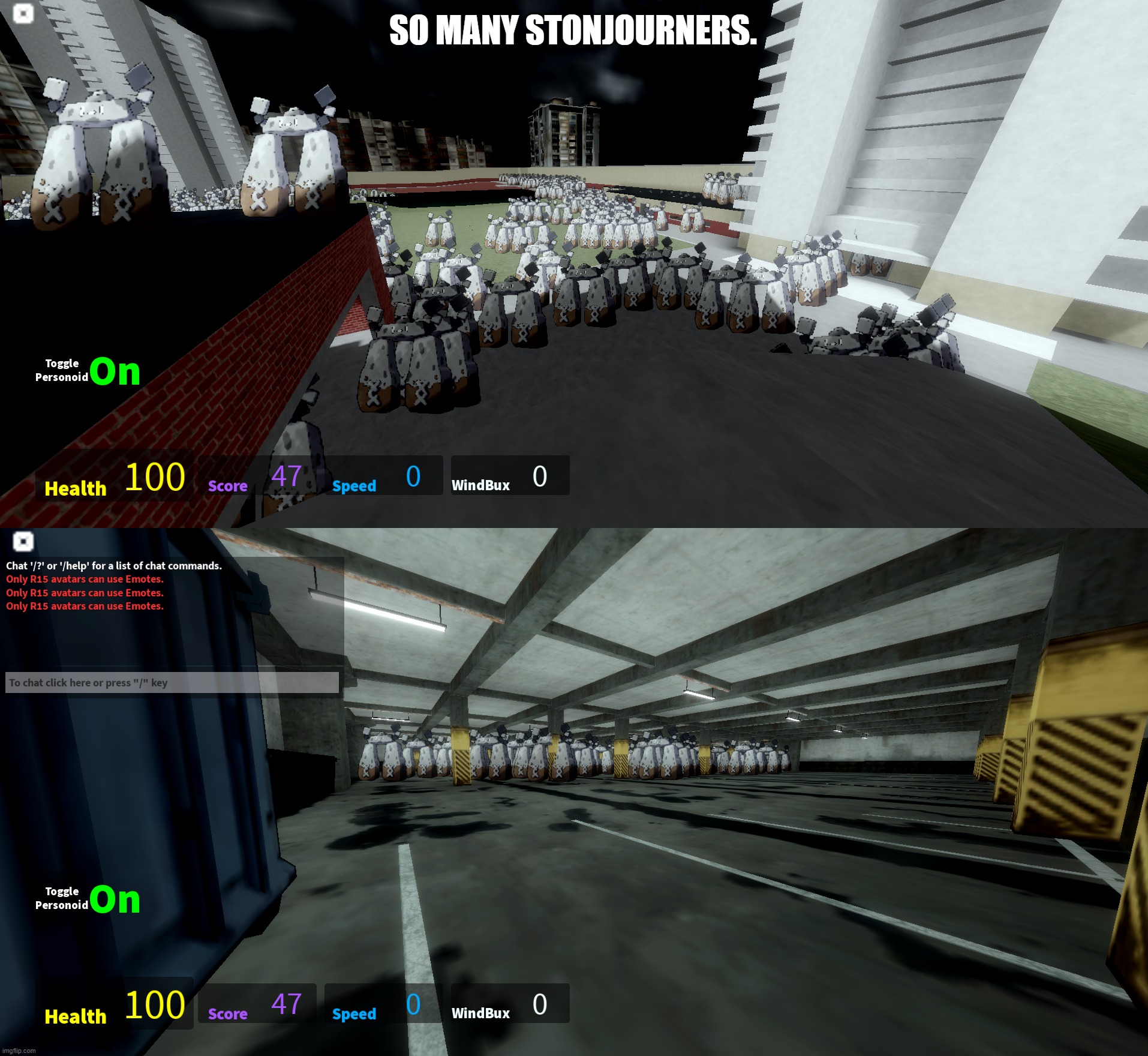 SO MANY STONJOURNERS. | image tagged in roblox | made w/ Imgflip meme maker