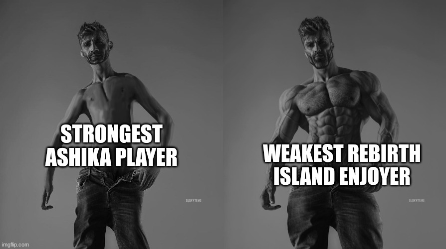 STRONGEST ASHIKA PLAYER; WEAKEST REBIRTH ISLAND ENJOYER | image tagged in cod | made w/ Imgflip meme maker
