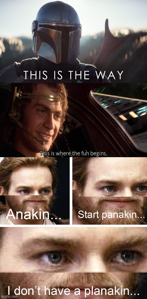 image tagged in this is the way,this is where the fun begins,anakin i don't have a planakin | made w/ Imgflip meme maker