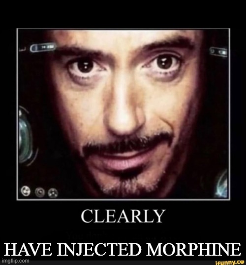 Clearly (You Don’t Own An Air Fryer) | HAVE INJECTED MORPHINE | image tagged in clearly you don t own an air fryer | made w/ Imgflip meme maker