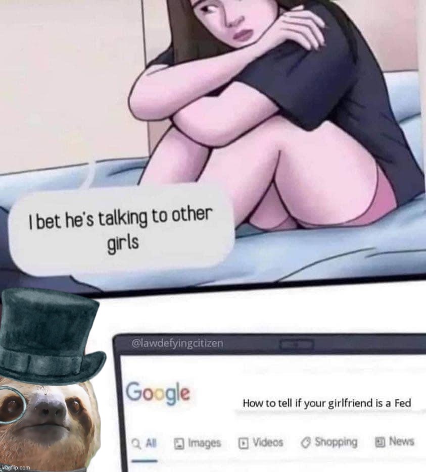 High Quality Sloth how to tell if your girlfriend is a fed Blank Meme Template