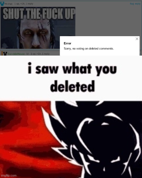image tagged in i saw what you deleted | made w/ Imgflip meme maker