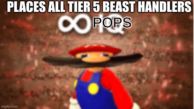 Infinite pops | PLACES ALL TIER 5 BEAST HANDLERS; POPS | image tagged in infinite iq | made w/ Imgflip meme maker