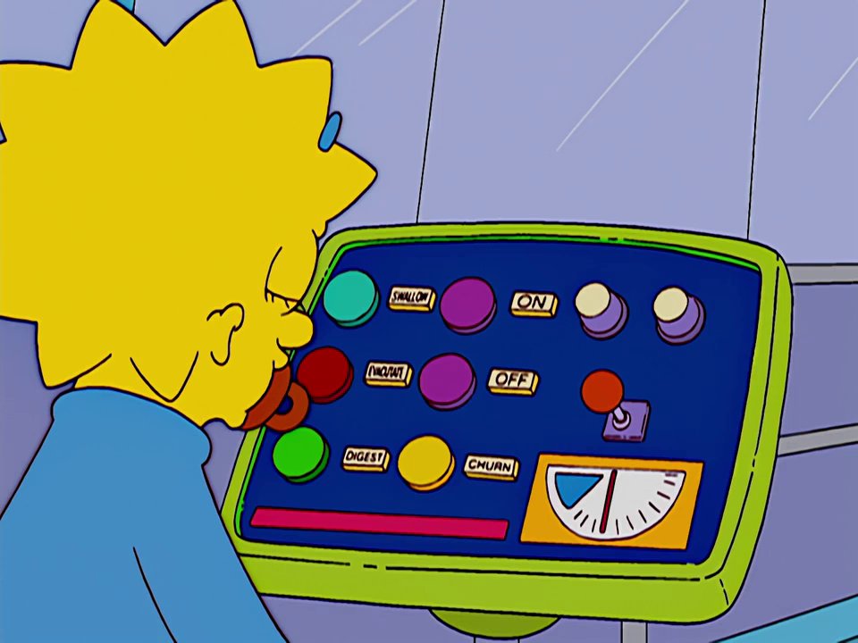 High Quality Maggie Simpson Buttons Blank Meme Template