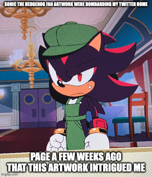 Shadow the Hedgehog as a Server | SONIC THE HEDGEHOG FAN ARTWORK WERE BOMBARDING MY TWITTER HOME; PAGE A FEW WEEKS AGO THAT THIS ARTWORK INTRIGUED ME | image tagged in shadow the hedgehog,sonic the hedgehog,memes | made w/ Imgflip meme maker