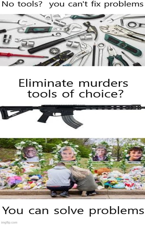 A carpenter needs a hammer, a mass murderer needs what? | image tagged in guns,nra,violence,politics,children | made w/ Imgflip meme maker