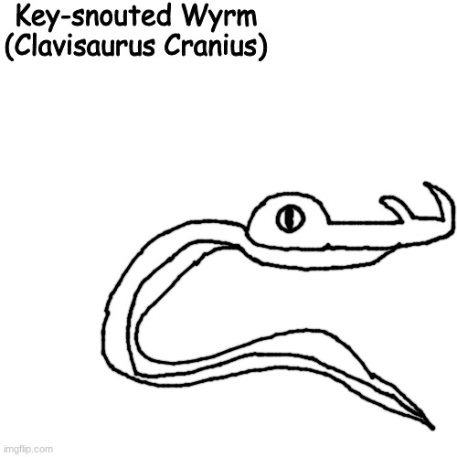 I found this thing trying to bore into a rock to get some prey. | Key-snouted Wyrm
(Clavisaurus Cranius) | made w/ Imgflip meme maker