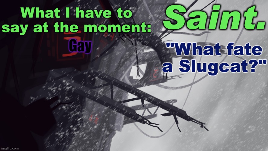 Saint announcement better | Gay | image tagged in saint announcement better | made w/ Imgflip meme maker