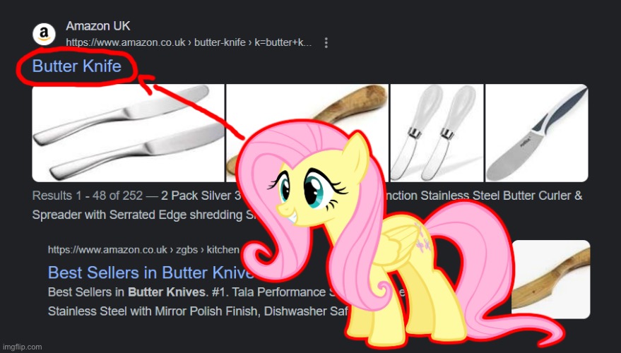 Butter knife | image tagged in my little pony | made w/ Imgflip meme maker