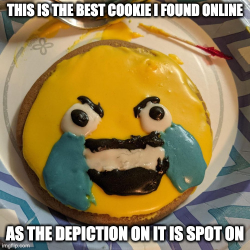 Smiley Face Cookie | THIS IS THE BEST COOKIE I FOUND ONLINE; AS THE DEPICTION ON IT IS SPOT ON | image tagged in food,memes | made w/ Imgflip meme maker