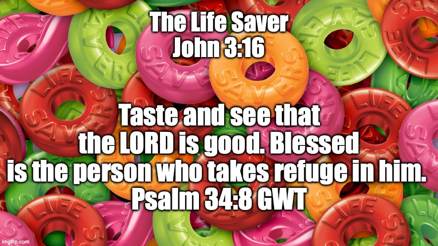 A Glorious Life | The Life Saver
John 3:16; Taste and see that the LORD is good. Blessed is the person who takes refuge in him. 
Psalm 34:8 GWT | image tagged in the liar,the antichrist,who denies the father and the son | made w/ Imgflip meme maker