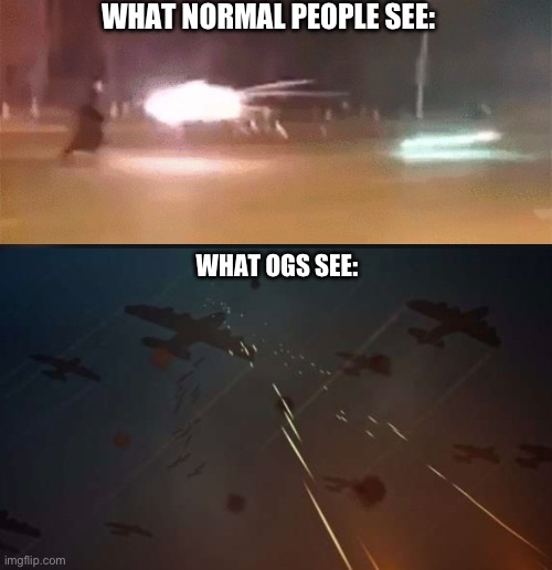WHAT NORMAL PEOPLE SEE:; WHAT OGS SEE: | image tagged in wwll | made w/ Imgflip meme maker