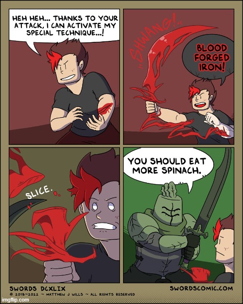image tagged in sword,blood,iron,spinach | made w/ Imgflip meme maker