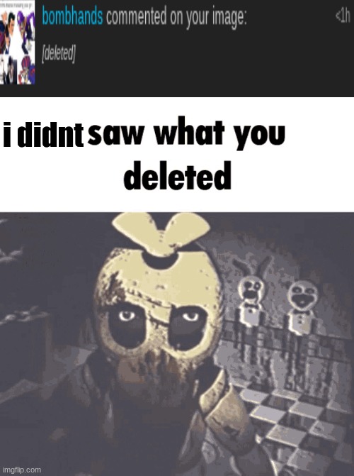 wonder what he said | i didnt | image tagged in i saw what you deleted | made w/ Imgflip meme maker