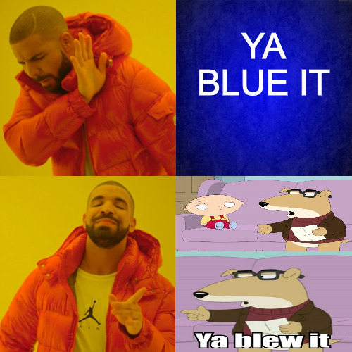 WHEN THE WIND BLOWS | YA BLUE IT | image tagged in memes,drake hotline bling | made w/ Imgflip meme maker