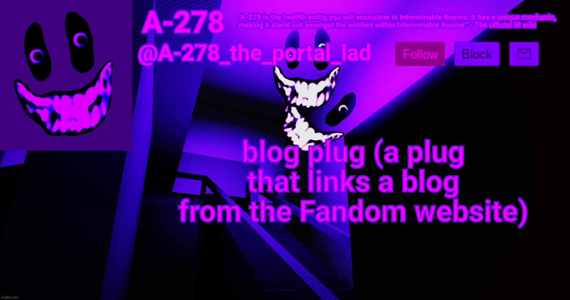 А-278's аnnоunсеmеnt | blog plug (a plug that links a blog from the Fandom website) | made w/ Imgflip meme maker