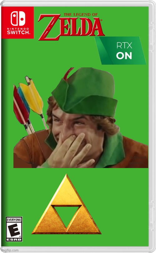 The legend of Zelda Rtx on | image tagged in nintendo switch,legend of zelda,link,rtx | made w/ Imgflip meme maker