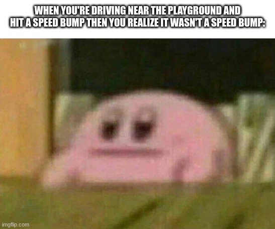 WHEN YOU'RE DRIVING NEAR THE PLAYGROUND AND HIT A SPEED BUMP THEN YOU REALIZE IT WASN'T A SPEED BUMP: | image tagged in memes,funny,dark humor,relatable,wtf,im sorry little one | made w/ Imgflip meme maker