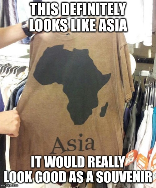 Totally Asia | THIS DEFINITELY LOOKS LIKE ASIA; IT WOULD REALLY LOOK GOOD AS A SOUVENIR | image tagged in you had one job | made w/ Imgflip meme maker