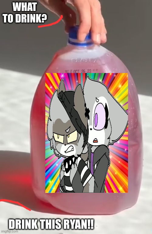 RashxWillow Juice | WHAT TO DRINK? DRINK THIS RYAN!! | image tagged in roblox piggy,ship,drinks | made w/ Imgflip meme maker