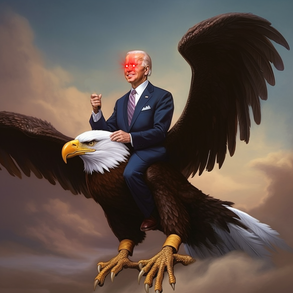 Joe Biden Riding Eagle Blank Meme Template