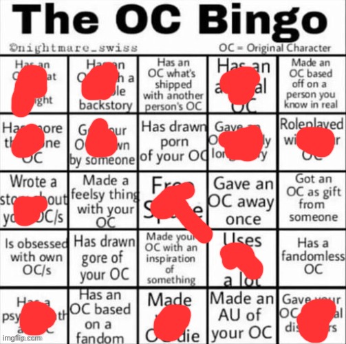 Got da bingo! | image tagged in the oc bingo | made w/ Imgflip meme maker