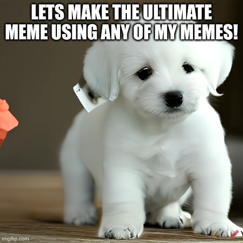 THE ULTIMATE MEME | LETS MAKE THE ULTIMATE MEME USING ANY OF MY MEMES! | image tagged in meme | made w/ Imgflip meme maker