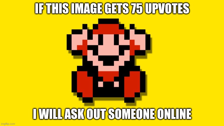 Fixing to regret my choices | IF THIS IMAGE GETS 75 UPVOTES; I WILL ASK OUT SOMEONE ONLINE | image tagged in super mario bros 3 death | made w/ Imgflip meme maker