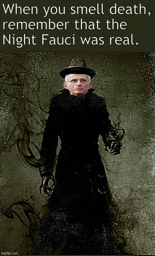 We gave him control and died | When you smell death,
remember that the 
Night Fauci was real. | image tagged in memes,politics,covid | made w/ Imgflip meme maker