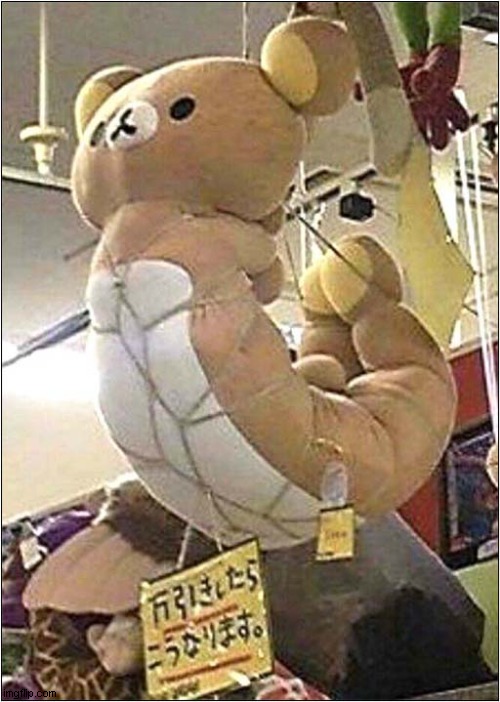 If You Know, You Know Why This Is So Disturbing ! | image tagged in cuddly toy,japanese,bondage,dark humour | made w/ Imgflip meme maker