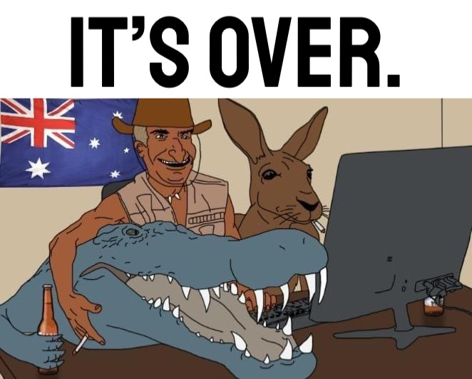 Australian wojak it’s over Blank Meme Template