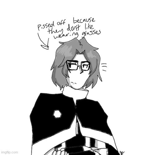 A joke drawing of one of my TRON OCs (done in black and white because I was too lazy to do full colour) | made w/ Imgflip meme maker