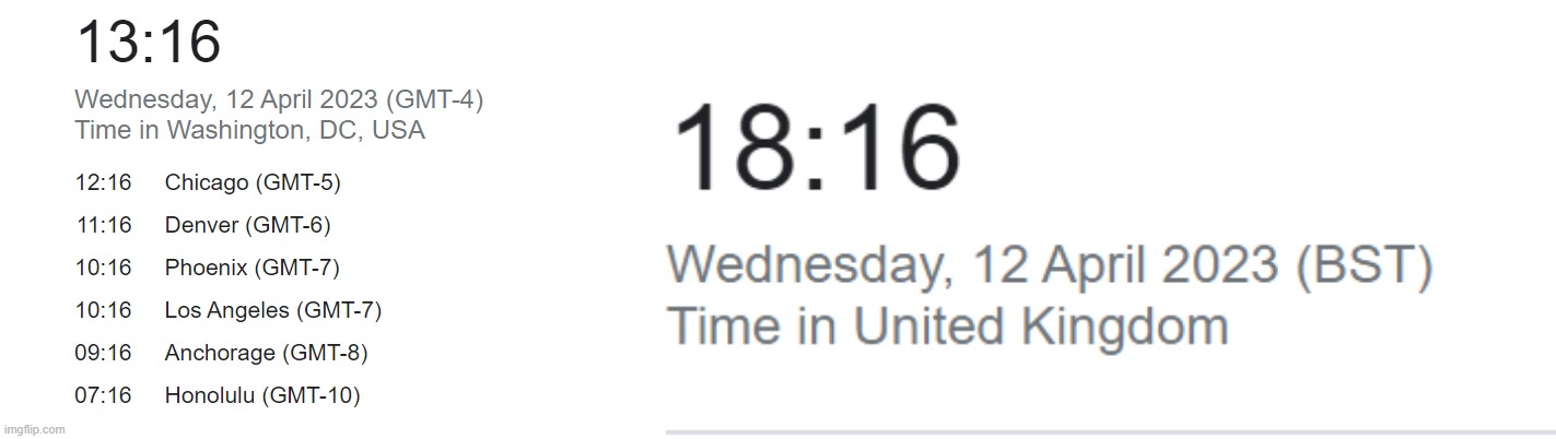 Bruh it's literally lunchtime in america rn wtf :cry: :skull: Anyway this is our time differences | made w/ Imgflip meme maker