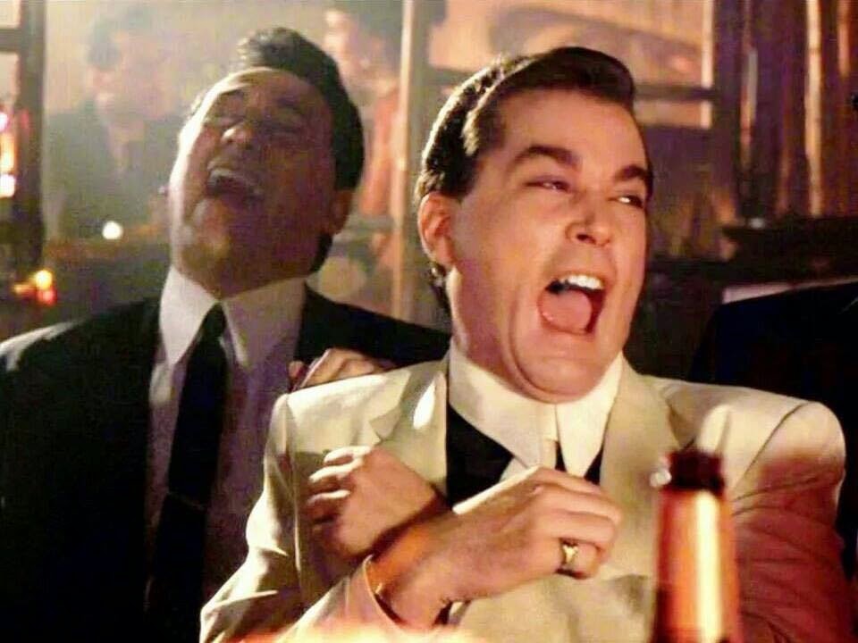 Ray Liotta laughing Blank Meme Template