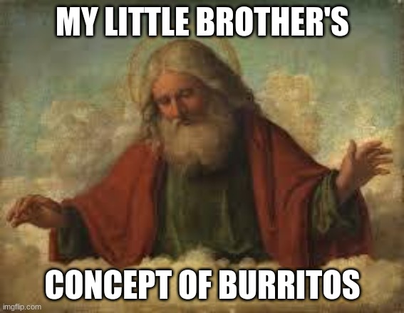 legit | MY LITTLE BROTHER'S; CONCEPT OF BURRITOS | image tagged in burrito | made w/ Imgflip meme maker