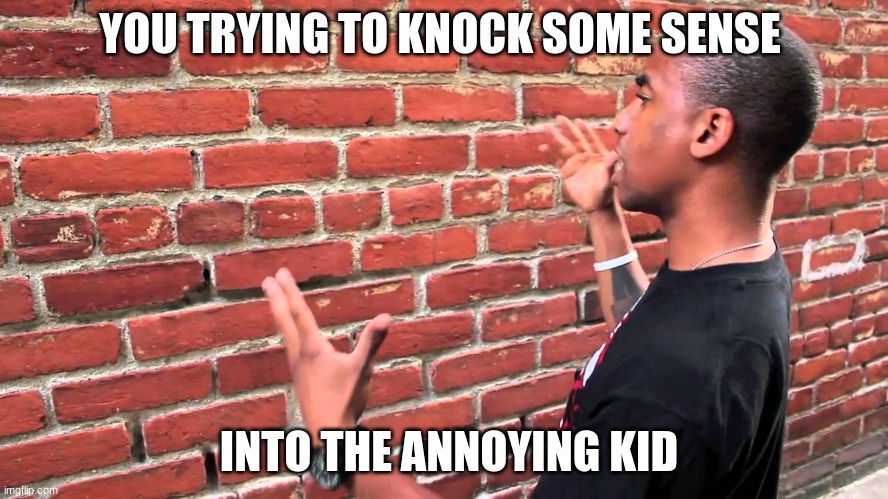 YOU TRYING TO KNOCK SOME SENSE; INTO THE ANNOYING KID | made w/ Imgflip meme maker