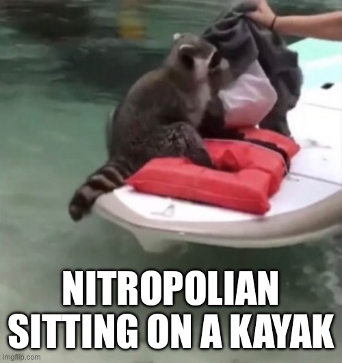 Nitropol “Slander” | NITROPOLIAN SITTING ON A KAYAK | made w/ Imgflip meme maker