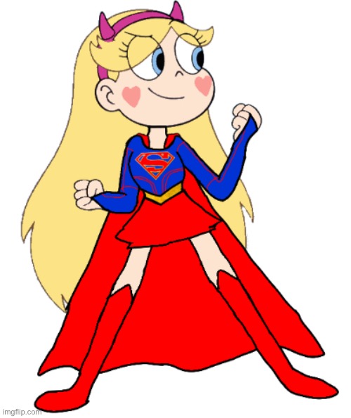 image tagged in supergirl,star butterfly,star vs the forces of evil,fanart | made w/ Imgflip meme maker