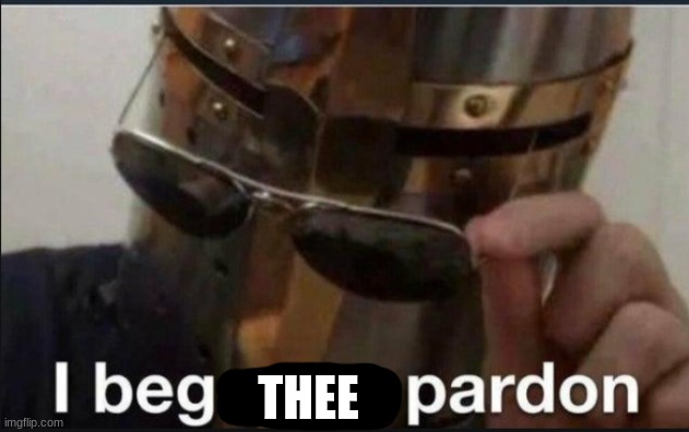 I beg your pardon | THEE | image tagged in i beg your pardon | made w/ Imgflip meme maker