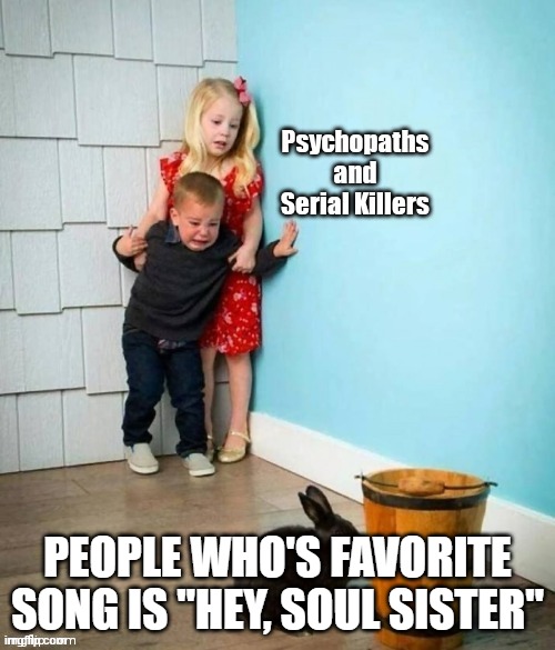 Psychopaths and serial killers | PEOPLE WHO'S FAVORITE SONG IS "HEY, SOUL SISTER" | image tagged in psychopaths and serial killers,music,hey soul sister,train | made w/ Imgflip meme maker