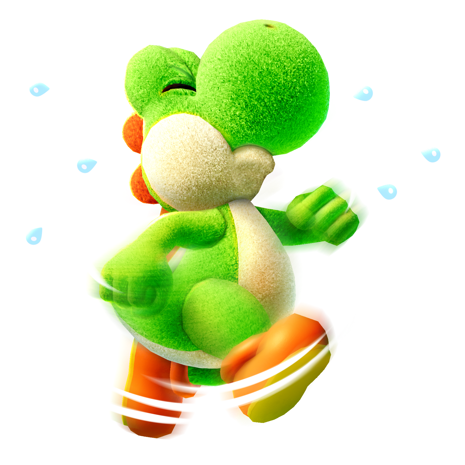 High Quality Green Yoshi Fluttering Jump Blank Meme Template